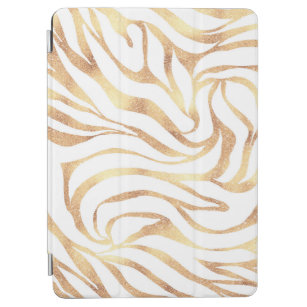 Elegant Gold Glitter Zebra White Animal Print iPad Air Cover