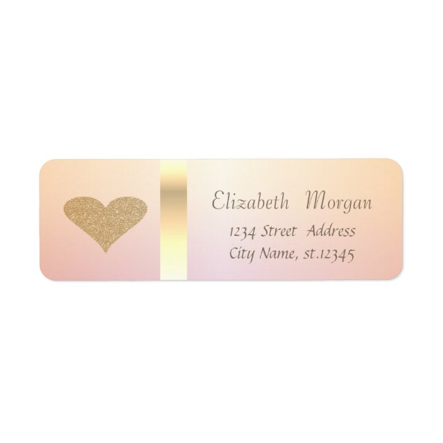 Elégant Gold Glittery Heart tendance (Devant)