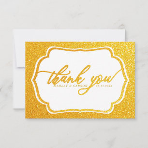 Elegant Gold Glittery Luxurious Wedding Thank You Card