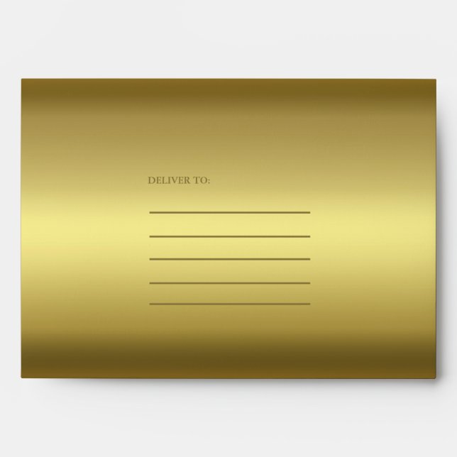 Elegant Gold Gradient Custom Return Address Envelope (Front)