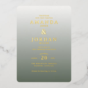 Elegant Gold Gradient Wedding Invitation