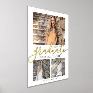 Elegant Gold Graduate Collage Graduation Keepsake Foil Prints