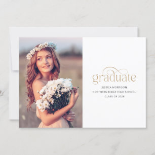 Elegant Gold Graduate Typography 2024 Graduation Invitation