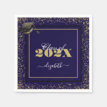 Elegant Gold Graduation Class of 2025 Custom Name