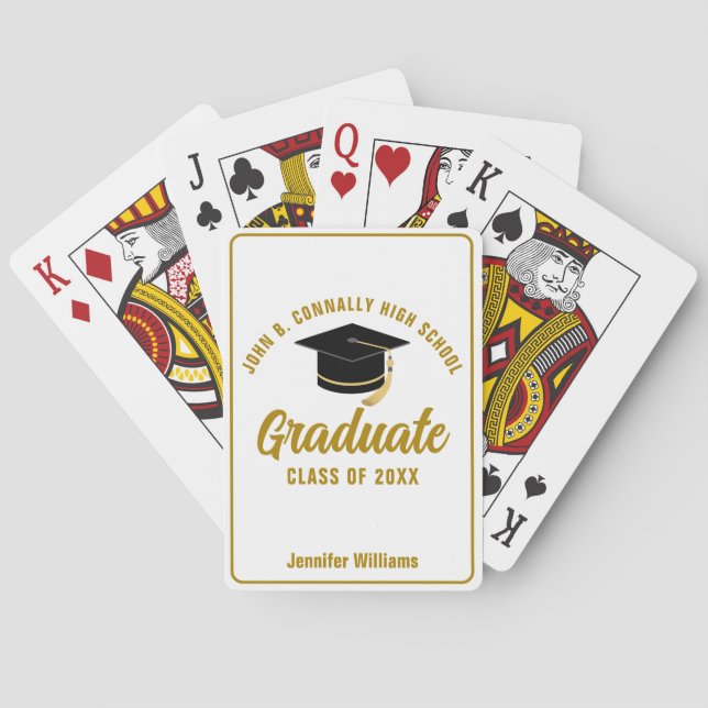 Elegant Gold Graduation Custom 2025 Graduate Playing Cards (Back)