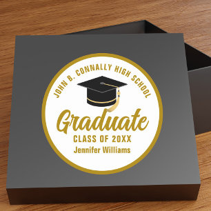 Elegant Gold Graduation Custom 2026 Graduate Classic Round Sticker