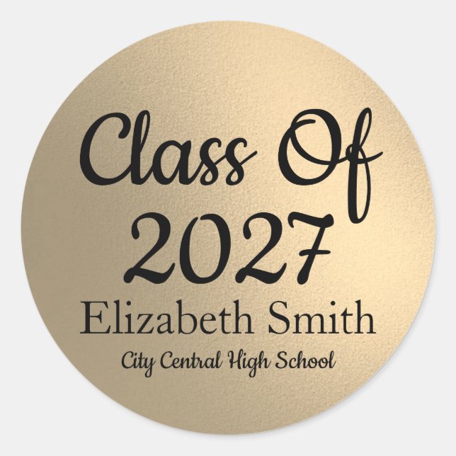 Elegant Gold Graduation Envelope Seals (Front)