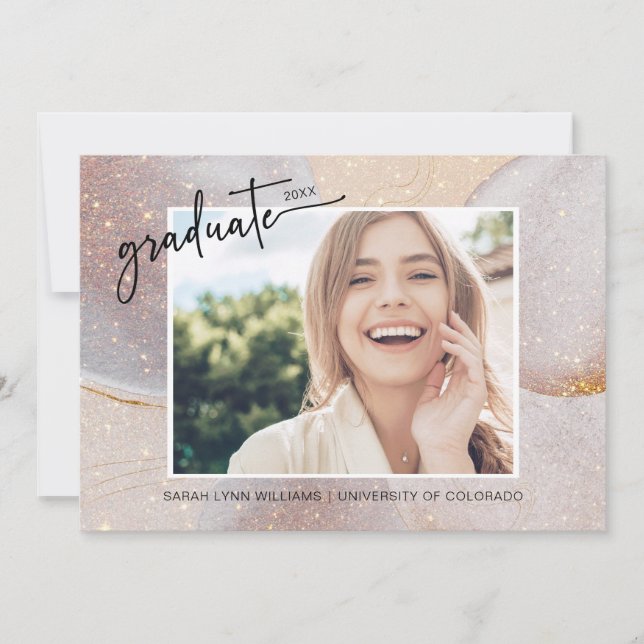 Elegant Gold Graduation Invitation (Front)