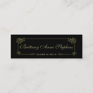 Elegant Gold Graduation Name Card Insert