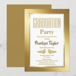 Elegant Gold Graduation Party Invitation