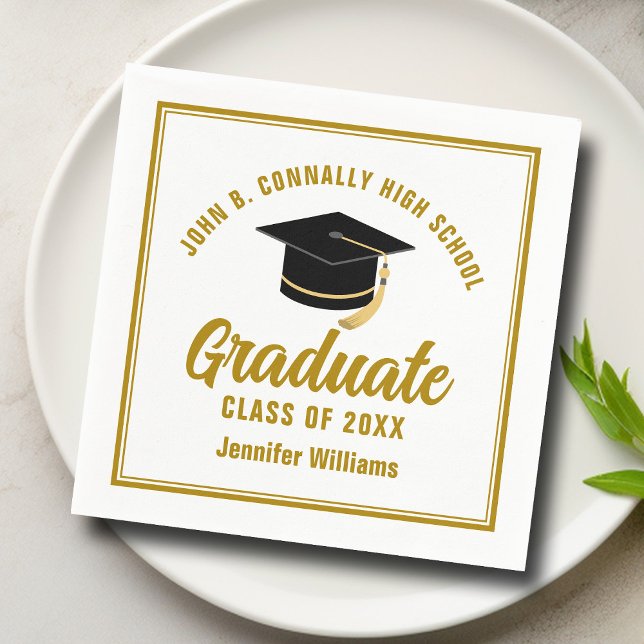 Elegant Gold Graduation Party Personalized Napkin (Creator Uploaded)