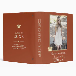 Elegant Gold Graduation Photo Album Keepsake Binder