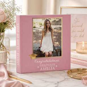 Elegant Gold Graduation Photo Album Keepsake Binder