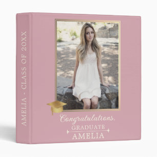 Elegant Gold Graduation Photo Album Keepsake Binder