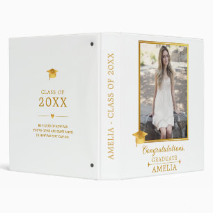 Elegant Gold Graduation Photo Keepsake Binder