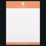 Elegant Gold Greek Key on Coral Interior Designer Letterhead<br><div class="desc">Coordinates with the Elegant Gold Greek Key on Coral Interior Designer Business Card Template by 1201AM. A faux metallic gold greek key emblem is combined with your name or business name for a chic logo on this personalized letterhead. Set on a coral background for a luxe aesthetic. This design is...</div>