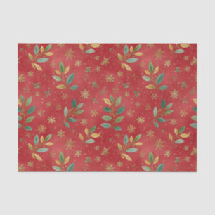 Elegant Gold Green Red Christmas Tissue Paper