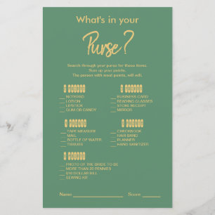 Elegant Gold Green Tropical Bridal Shower Game