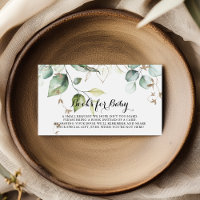 Elegant Gold Greenery Baby Shower Book Request