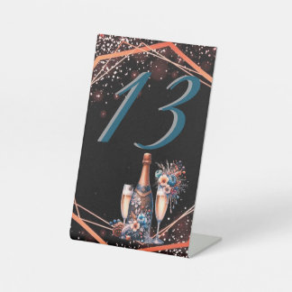 Elegant Gold Greenery Botanical Wedding Table Numb Pedestal Sign