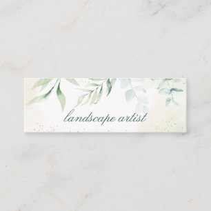 Elegant Gold Greenery Eucalyptus Mini Business Card
