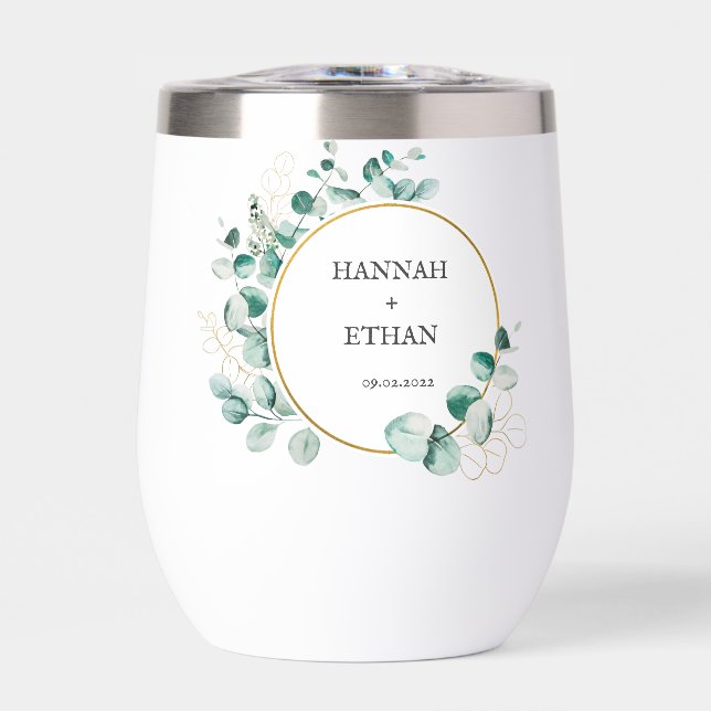 Elegant Gold Greenery Eucalyptus Personalized   (Front)