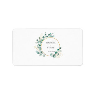 Elegant Gold Greenery Eucalyptus Personalized   Label