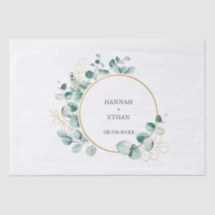 Elegant Gold Greenery Eucalyptus Personalized   Tissue Paper