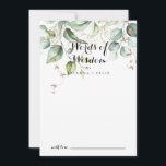 Elegant Gold Greenery Wedding Words of Wisdom Advice Card<br><div class="desc">This elegant gold greenery wedding words of wisdom advice card is perfect for a modern wedding. The design features hand-drawn gold and botanical green eucalyptus leaves, inspiring artistic beauty. These cards are perfect for a wedding, bridal shower, baby shower, graduation party & more. Personalize the cards with the names of...</div>