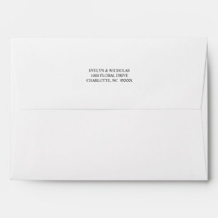 Elegant Gold Grey Gold Floral Wash Wedding Envelope