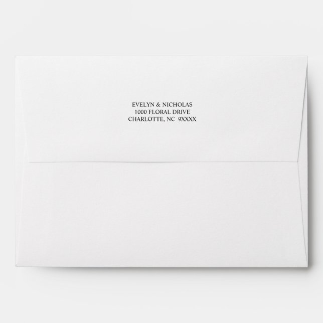 Elegant Gold Grey Gold Floral Wash Wedding Envelope (Back (Top Flap))