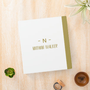 Elegant Gold & Grey Monogram I Minimalist Elegant  Binder
