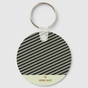 Elegant Gold & Grey Monogram I Minimalist Elegant Keychain