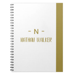 Elegant Gold & Grey Monogram I Minimalist Elegant Notebook