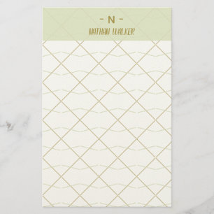 Elegant Gold & Grey Monogram I Minimalist Elegant  Stationery