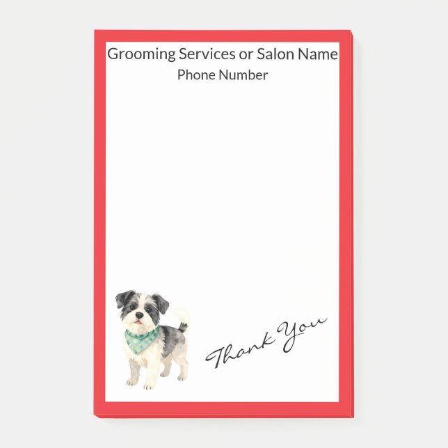 Elegant Gold Grooming Dog Personalized Collection Post-it Notes (Front)