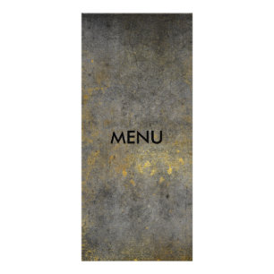 Elegant Gold Grungy Grey Menue Chic Rack Card