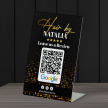 Elegant Gold Hair Salon Google Review QR Code