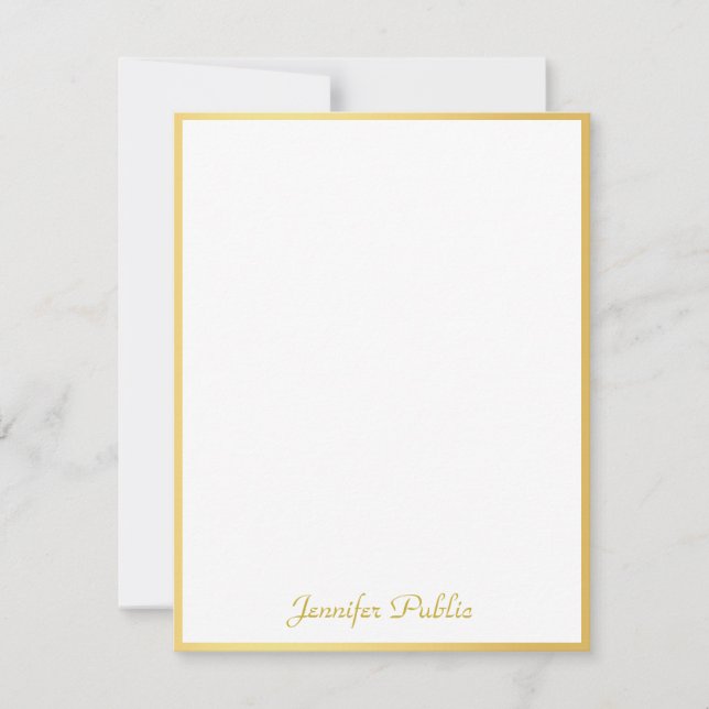 Elegant Gold Hand Script Personalized Template (Front)