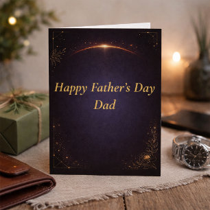 Elegant Gold Happy Father’s Day Card for Dad