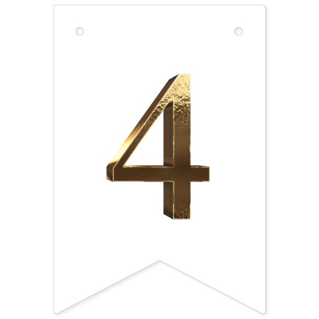 Elegant Gold Happy New Year 2024 Numbers White Bunting Flags (Fifth Flag)