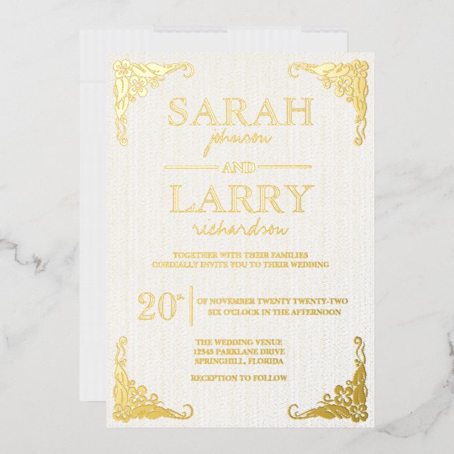 Elegant Gold Hawaiian Traditional Wedding  (Envelope)