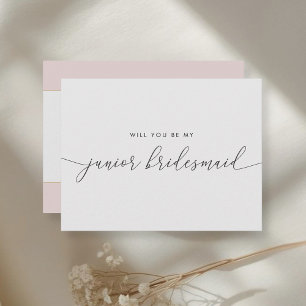 Elegant Gold Heart Be My Junior Bridesmaid Invitation Postcard