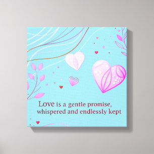 Elegant Gold Heart Love Art Canvas Print