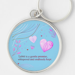 Elegant Gold Heart Love Art  Keychain