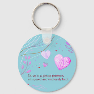 Elegant Gold Heart Love Art Keychain