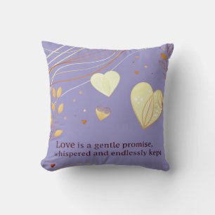 Elegant Gold Heart Love Art Throw Pillow