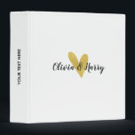 Elegant Gold Heart | Wedding Photo Album Binder<br><div class="desc">Personalize this elegant gold faux foil heart wedding photo album. A beautiful simple design on a classic white background. Easily add your custom details.</div>