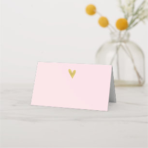 Elegant Gold Heart Wedding Place Cards