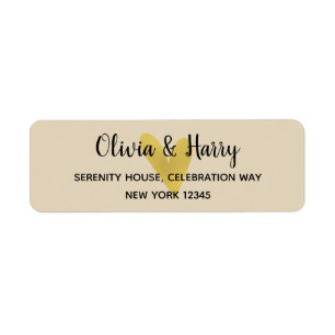 Elegant Gold Heart Wedding Return Address Labels